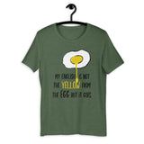 English is not the yellow from the egg but it goes Shirt