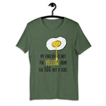 English is not the yellow from the egg but it goes Shirt