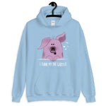 hellblaues sweatshirt mit i think my pig whistles ins Englische aus dem Deutschen wortwörtlich übersetzt