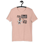 the ball is round and game goes 90 mins peach womens tshirt