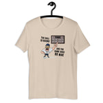 the ball is round and the game goes 90 mins beige tshirt